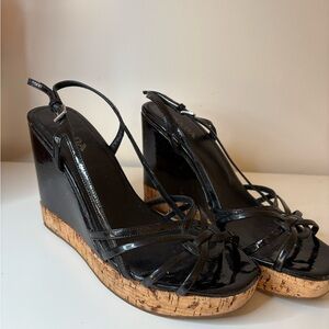 Prada black wedges